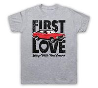 My Icon Art and Clothing Saw Red Car First Love Stays with You Forever Gaelic Celtic Folk Rock Doctors - Camiseta para hombre, gris, L