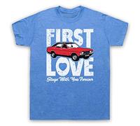 My Icon Art and Clothing Saw Red Car First Love Stays with You Forever Gaelic Celtic Folk Rock Doctors - Camiseta para hombre, azul vintage, M