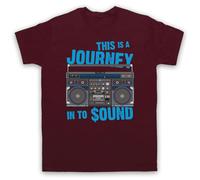 My Icon Art and Clothing This is A Journey in to Sound Retro Hip Hop Eric Rap RAK Paid in Full - Camiseta para hombre, rojo (Maroon), S