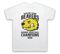 My Icon Art and Clothing Wolf Beacon Town Beavers High School Basketball Champions Werewolf - Camiseta para hombre, blanco, L