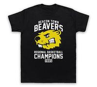 My Icon Art and Clothing Wolf Beacon Town Beavers High School Basketball Champions Werewolf - Camiseta para hombre, Negro, M