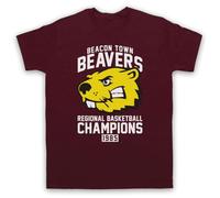 My Icon Art and Clothing Wolf Beacon Town Beavers High School Basketball Champions Werewolf - Camiseta para hombre, rojo (Maroon), XL