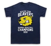 My Icon Art and Clothing Wolf Beacon Town Beavers High School Basketball Champions Werewolf - Camiseta para hombre, azul marino, L