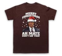 My Icon Art & Clothing Bob Katter Ah Mate Funny Merry Christmas Meme - Camiseta para hombre, marrón, L