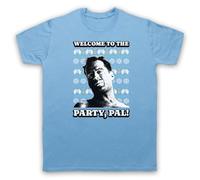 My Icon Art & Clothing Die Hard Welcome to The Party Pal Festive Xmas Christmas - Camiseta para hombre, azul celeste, L