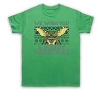 My Icon Art & Clothing Grem Creature - Camiseta para hombre con texto en inglés "We Wish You A Merry Christmas", verde, L