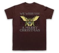 My Icon Art & Clothing Grem Creature - Camiseta para hombre con texto en inglés "We Wish You A Merry Christmas", marrón, L