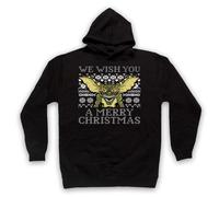 My Icon Art & Clothing Grem Creature We Wish You A Merry Christmas - Sudadera con capucha para adultos, color negro, talla L