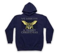 My Icon Art & Clothing Grem Creature We Wish You A Merry Christmas - Sudadera con capucha para adultos, color azul marino, talla L