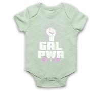 My Icon Art & Clothing GRL PWR - Eslogan femenino para mujer Verde verde claro 6-12 Meses