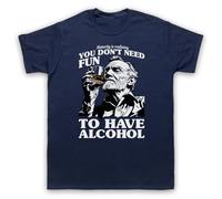 My Icon Art & Clothing Maturity is Realising You Don't Need Fun to Have Alcohol Funny Getting Old - Camiseta para hombre, azul marino, L