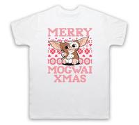 My Icon Art & Clothing Merry Mog' Christmas Giz' Grem' Creature - Camiseta divertida para hombre, blanco, L