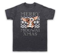 My Icon Art & Clothing Merry Mog' Christmas Giz' Grem' Creature - Camiseta divertida para hombre, Pizarra vintage., L