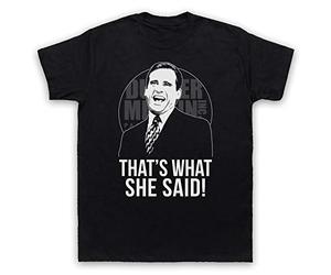 My Icon Art & Clothing Office Michael Scott That's What She Said Comedy TV - Camiseta para hombre Negro M