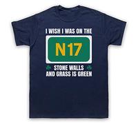 My Icon Art & Clothing Saw I Wish I was On The N17 Gaelic Folk Rock Doctors - Camiseta para hombre, azul marino, M