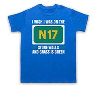 My Icon Art & Clothing Saw I Wish I was On The N17 Gaelic Folk Rock Doctors - Camiseta para hombre, azul real, M