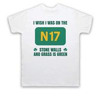 My Icon Art & Clothing Saw I Wish I was On The N17 Gaelic Folk Rock Doctors - Camiseta para hombre, blanco, S