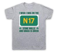 My Icon Art & Clothing Saw I Wish I was On The N17 Gaelic Folk Rock Doctors - Camiseta para hombre, gris claro, 3XL