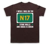 My Icon Art & Clothing Saw I Wish I was On The N17 Gaelic Folk Rock Doctors - Camiseta para hombre, marrón, L