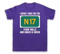 My Icon Art & Clothing Saw I Wish I was On The N17 Gaelic Folk Rock Doctors - Camiseta para hombre, Morado (, L