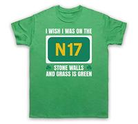 My Icon Art & Clothing Saw I Wish I was On The N17 Gaelic Folk Rock Doctors - Camiseta para hombre, verde, M