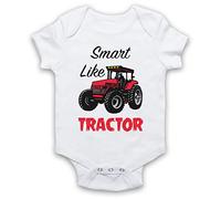 My Icon Art & Clothing Smart Like Tractor Bebé mameluco Bodys, blanco, 3-6 Meses