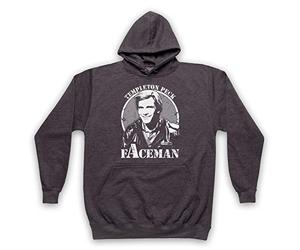 My Icon Art & Clothing Templeton Peck Faceman Team Action TV - Sudadera con capucha para adultos, gris oscuro, M