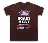 My Icon Art & Clothing The Boars Nest Hazzard County BBQ Retro Dukes - Camiseta para hombre, marrón, XL
