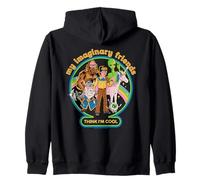 My Imaginary Friends Unicorn Alien Bigfoot Retro Adult Humor Sudadera con Capucha
