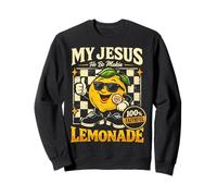 My Jesus He Be Making Lemonade Faith Retro Groovy Apparel Sudadera