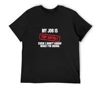 My Job Is Top Secret Hip Hop Men's Cotton T-Shirt Black Shirt Top tee M
