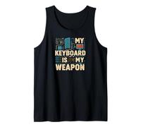 My Keyboard Is My Weapon Coder Programmer Tech Camiseta sin Mangas