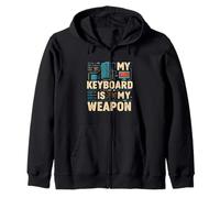 My Keyboard Is My Weapon Coder Programmer Tech Sudadera con Capucha