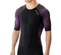 MY KILOMETRE Camiseta de Manga Corta para Triatlón Hombre - Maillot de Ciclismo con Cremallera Completa y 2 Bolsillos Traseros Reflectantes, Secado rápido, para Carrera y Natación