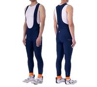 MY KILOMETRE Culote de Ciclismo Largo de Invierno para Hombre - Térmico y Cortavientos con Forro Polar y Acolchado 3D - 2 Bolsillos Laterales Reflectantes