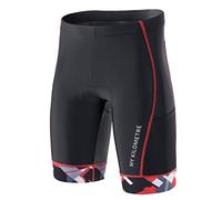 MY KILOMETRE Pantalones Cortos de Triatlón para Hombre - Culotte Ciclismo Profesionales con 2 Bolsillos Secado Rápido y Resistente para Natación, Ciclismo y Running