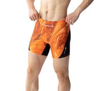 MY KILOMETRE Traje de baño sólido para hombre, traje de baño Jammer, Flame Orange, Large