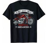 My Kind of Social Distancing Funny Motorcle Biker Quotes T Shirt Cotton Tops & Tees for Men Summer tee Custom Coming Black 3XL