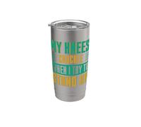 My Knees Chuckle Up Stand Divertido Jubilación Humor Grupo Vaso térmico de acero inoxidable de doble pared