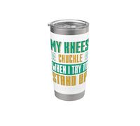My Knees Chuckle Up Stand Divertido Jubilación Humor Grupo Vaso térmico de acero inoxidable de doble pared