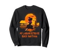 My Labrador Retriever Rides Shotgun Dog and Witch Halloween Sudadera