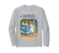 My Last Email Cat Sarcastic Retro Funny Adult Work Humor Manga Larga