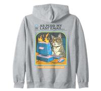 My Last Email Cat Sarcastic Retro Funny Adult Work Humor Sudadera con Capucha