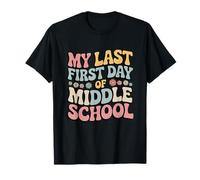 My Last First Day of Middle School Groovy Retro Camiseta