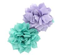 My Lello Diademas elásticas de flores de pétalos para bebés y niñas pequeñas, Lavanda clara/aguamarina, 2 Count (Pack of 1)