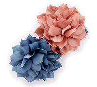 My Lello Diademas elásticas de flores de pétalos para bebés y niñas pequeñas, Rosa polvorienta/azul desteñido, 2 Count (Pack of 1)