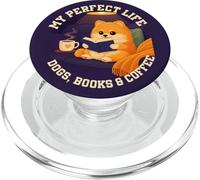 My Life Dogs Books & Coffee - Bibliotecario de Ratones de Biblioteca PopSockets PopGrip para MagSafe