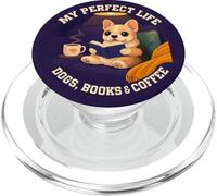 My Life Frenchie Dogs Libros y café - Bookworm PopSockets PopGrip para MagSafe