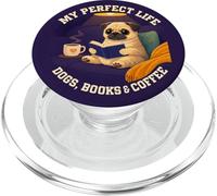 My Life Pug Dogs Libros y café Bibliotecario de Ratones de Biblioteca PopSockets PopGrip para MagSafe