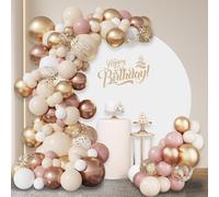 My Life Way - Kit de arco de globo de oro rosa - Kit de 99 piezas de corona de globos, perfecto para aniversarios, compromisos, bodas, bienvenida, hogar, graduaciones y decoraciones de fiesta de
